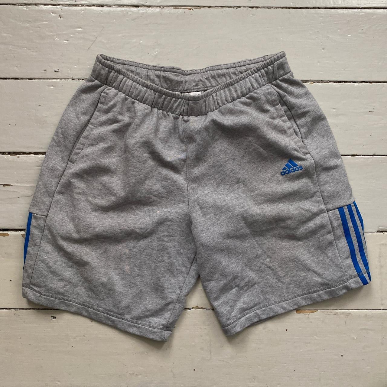 Adidas Grey and Blue Shorts (XL)