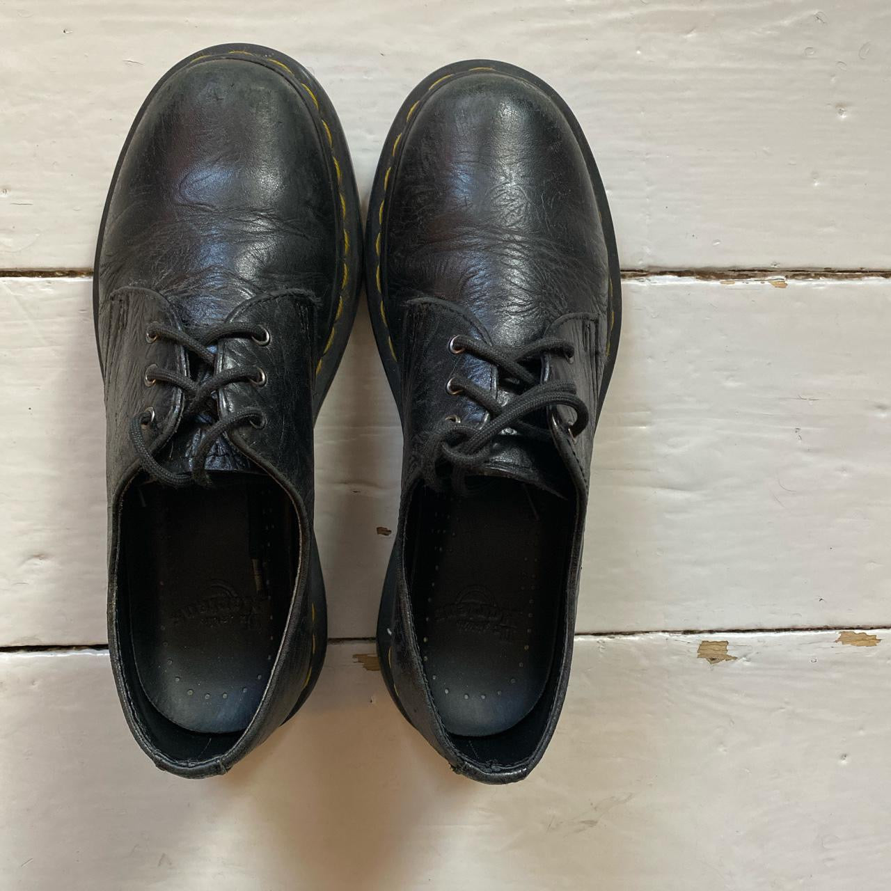Dr Martens Floral Black Leather Shoes (UK 5)