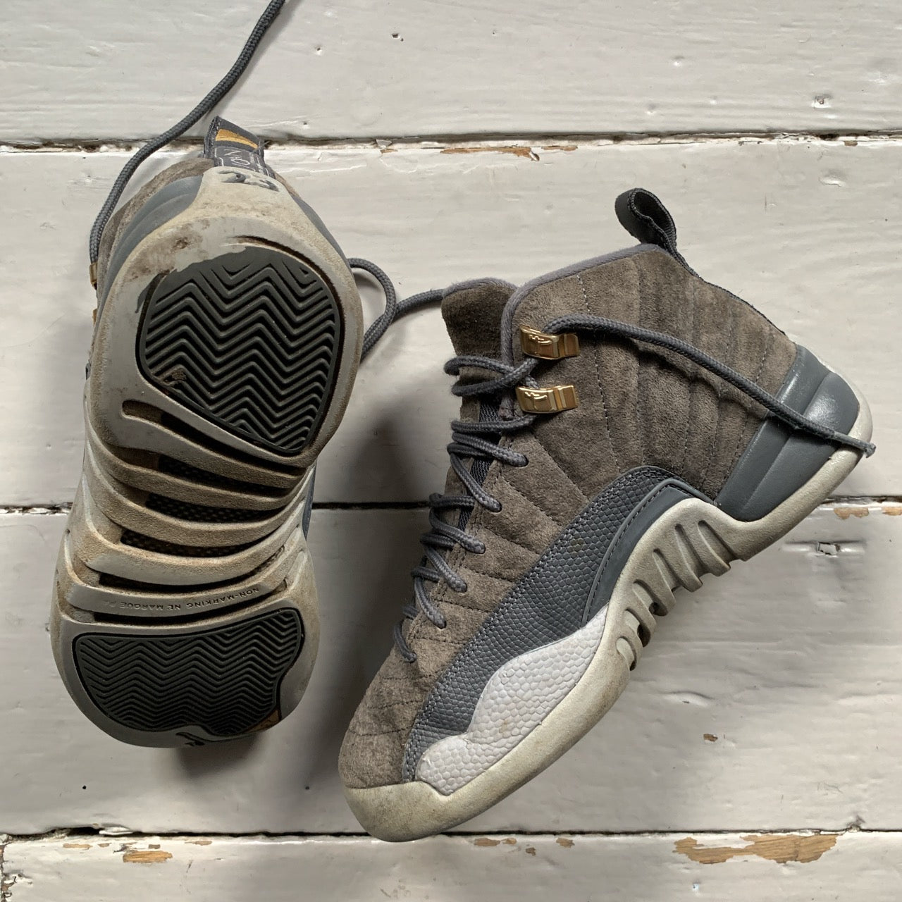 Jordan 12 Wolf Grey Suede (UK 4.5)