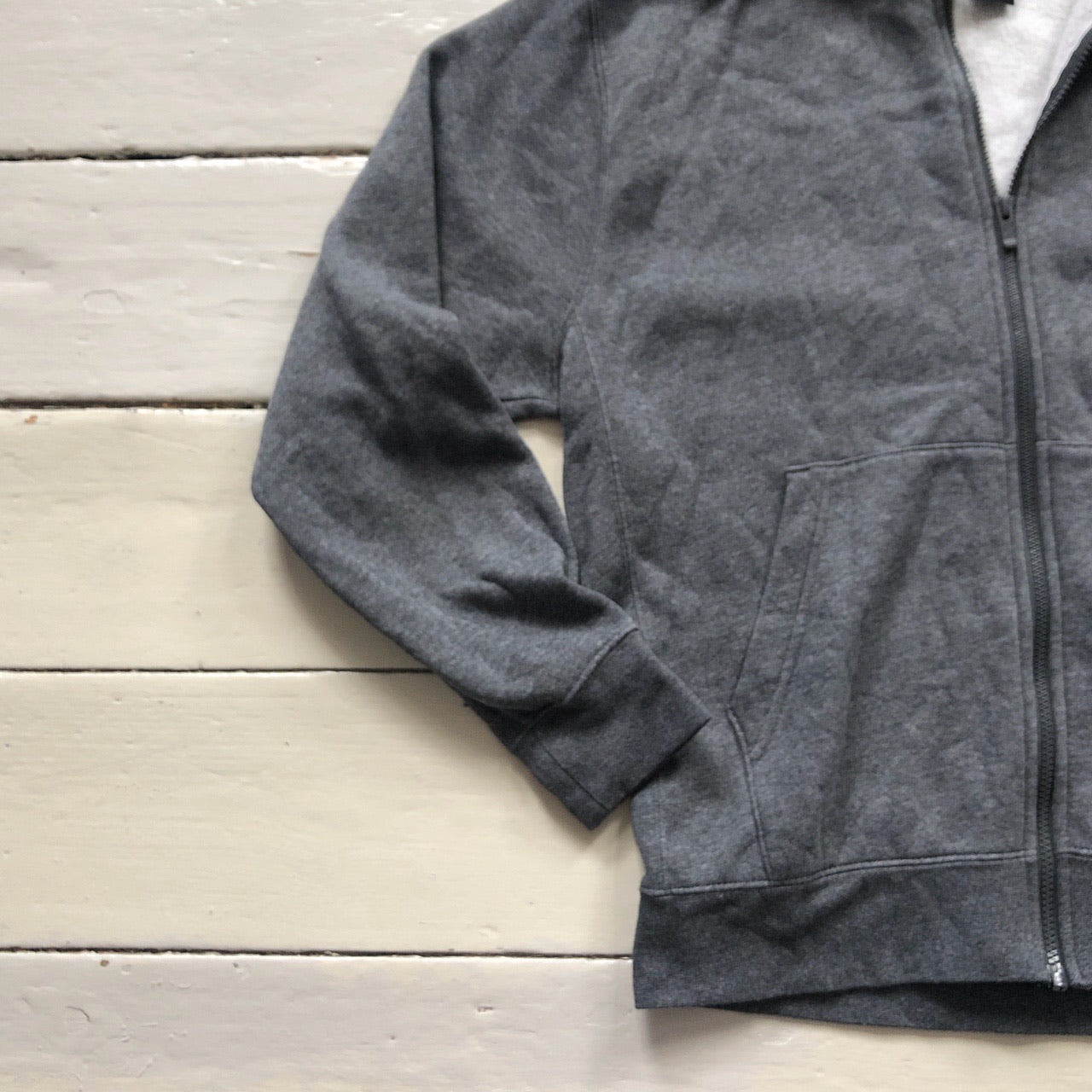 Nike Full Zip Grey Hoodie Swoosh (Medium)
