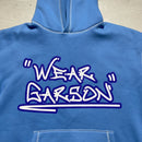 Wear Garson Graffiti Contrast Stitch Baby Blue Hoodie