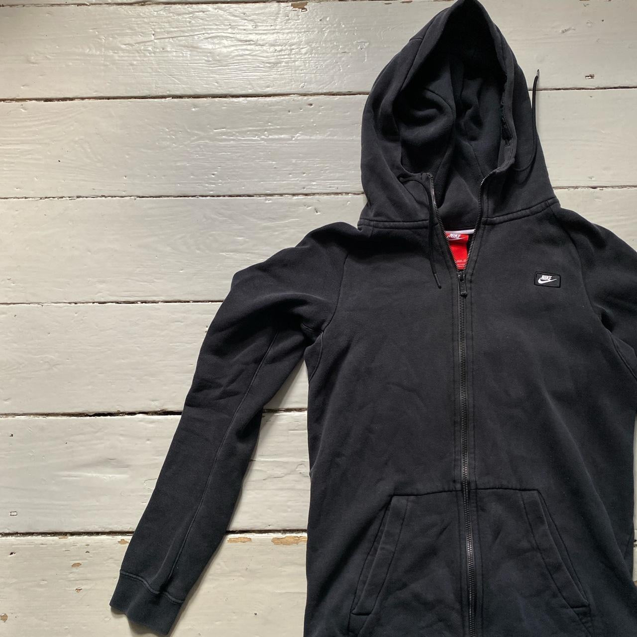 Nike Swoosh Box Logo Black Hoodie (XS)