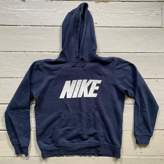 Nike Club Spellout Navy Hoodie (Medium)