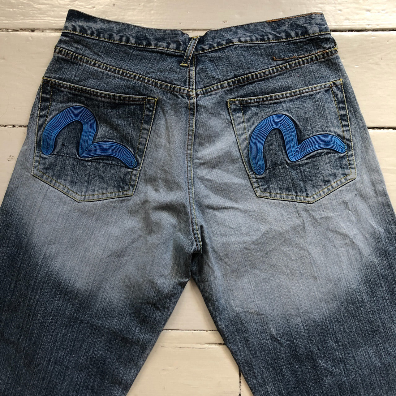 Evisu Vintage Blue Swoosh Jeans (36/30)