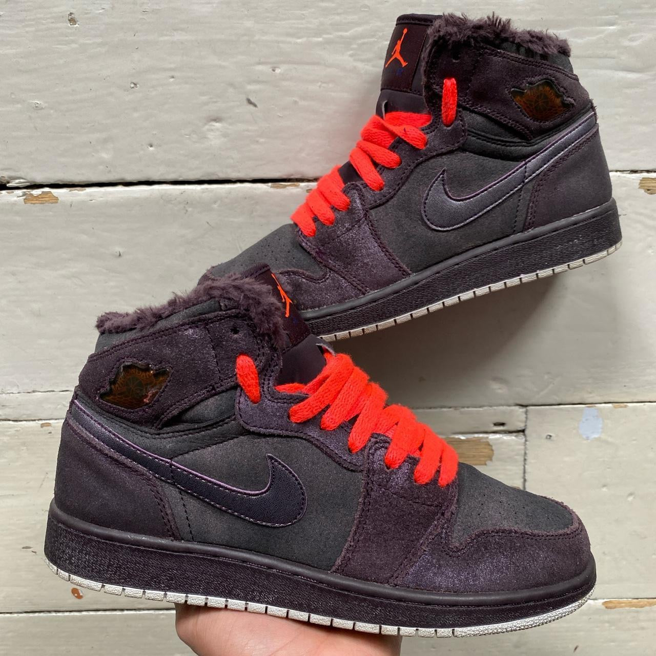 Jordan 1 Fur Retro High Port Wine (UK 6)