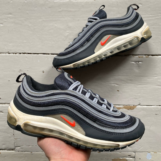Nike Air Max 97 Grey and Orange (UK 6)