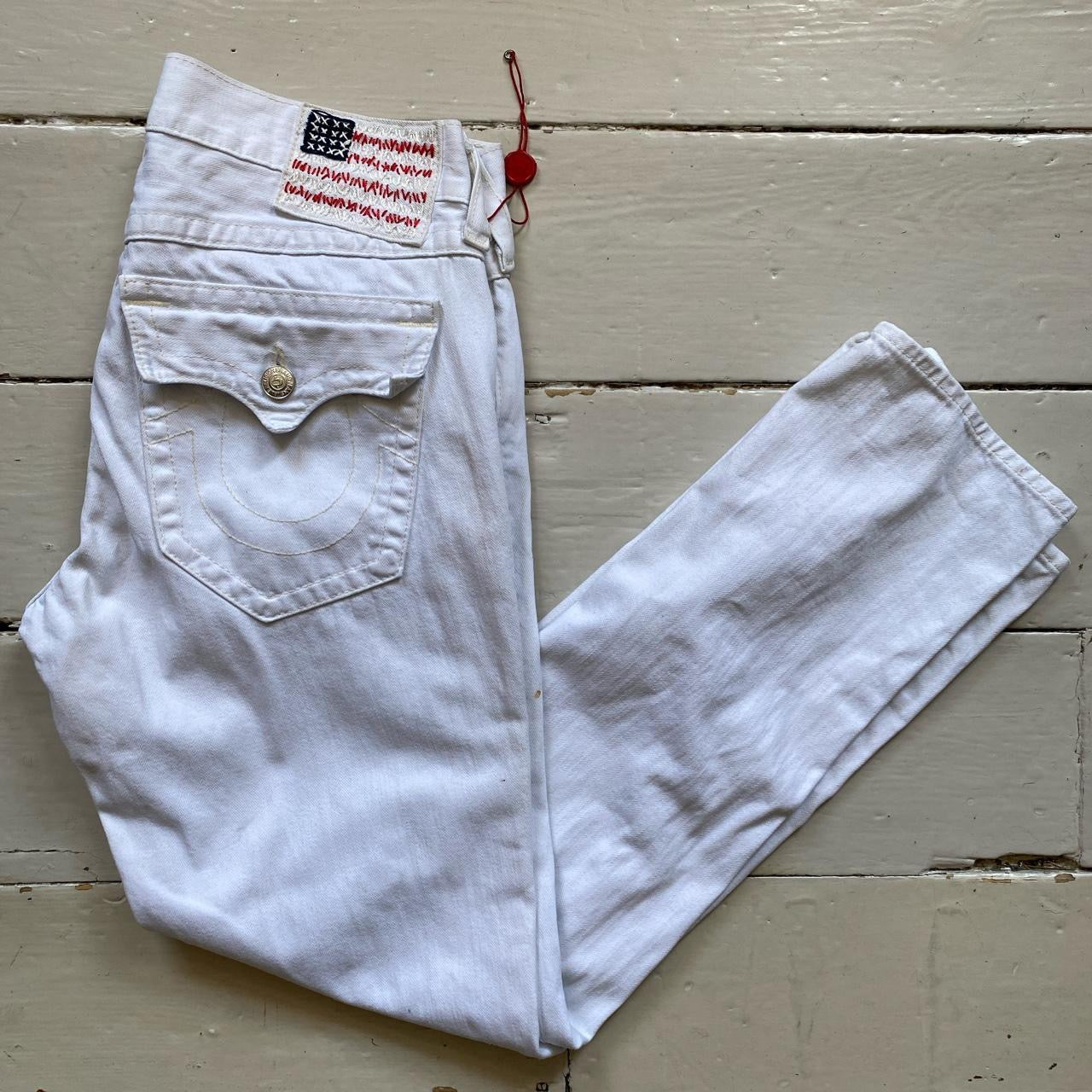 True Religion White Stitch Jeans (32/32)