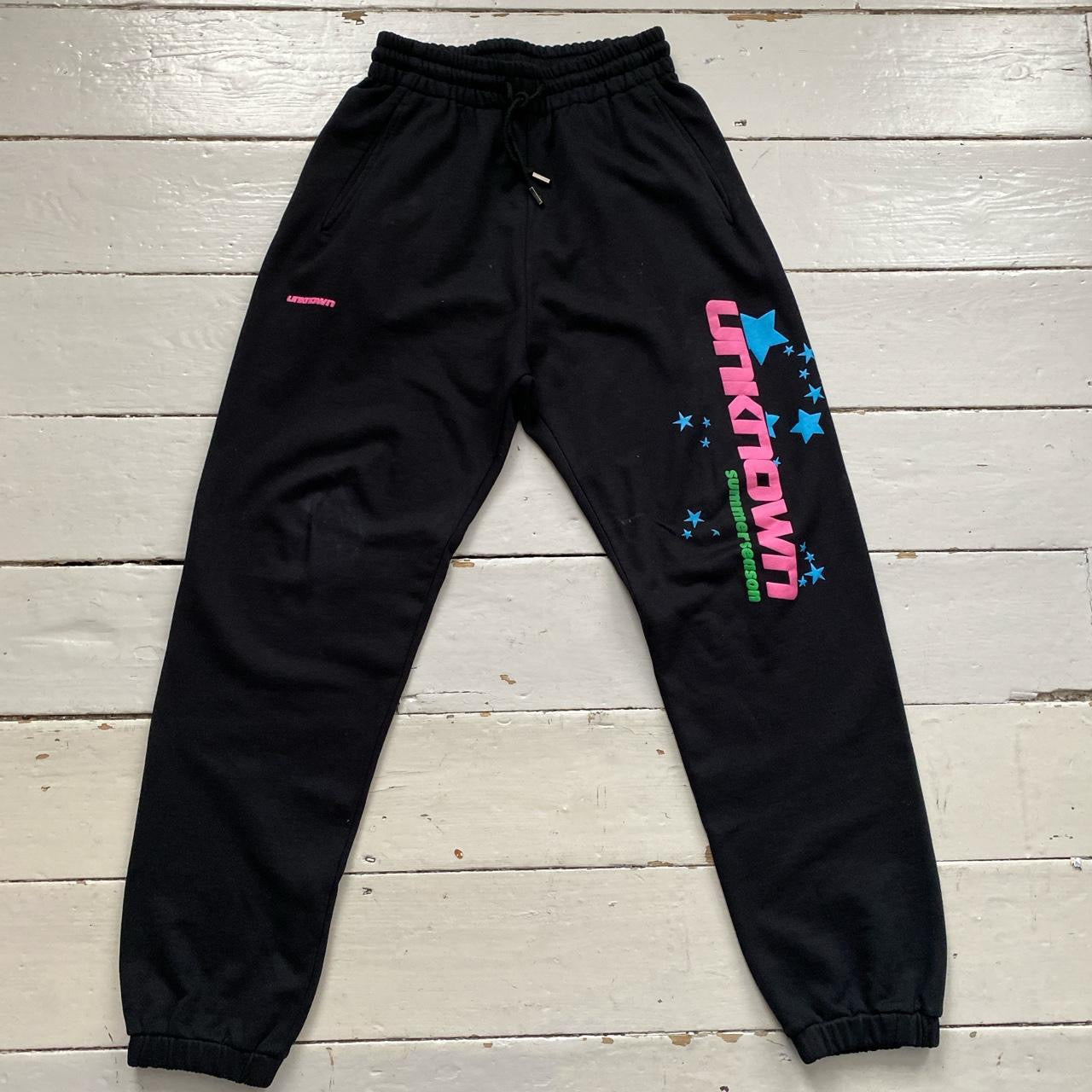 Unknown London Puff Print Black Joggers (Medium)