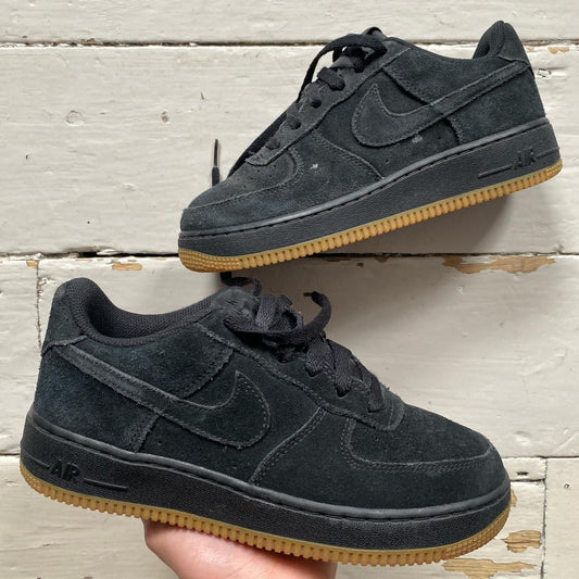 Nike Air Force 1 Black Suede Gum Sole (UK 5.5)