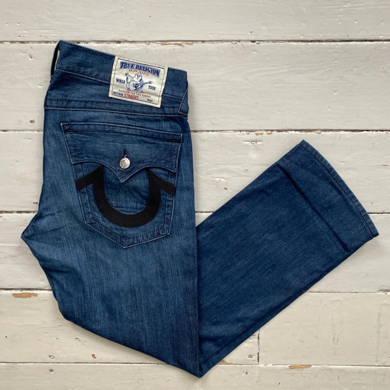 True Religion Straight Navy and Black Jeans (34/30)