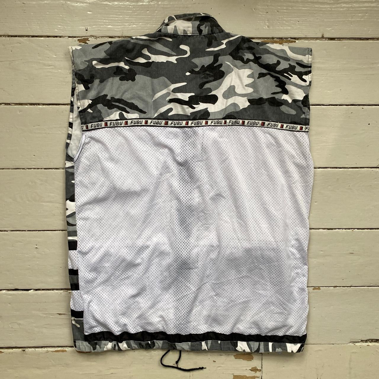 FUBU Vintage Grey Camouflage Gilet (XL)