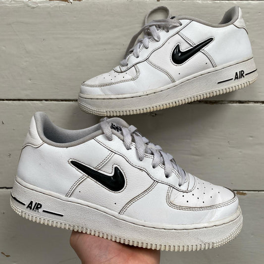 Nike Air Force 1 White and Black Jewel (UK 5.5)
