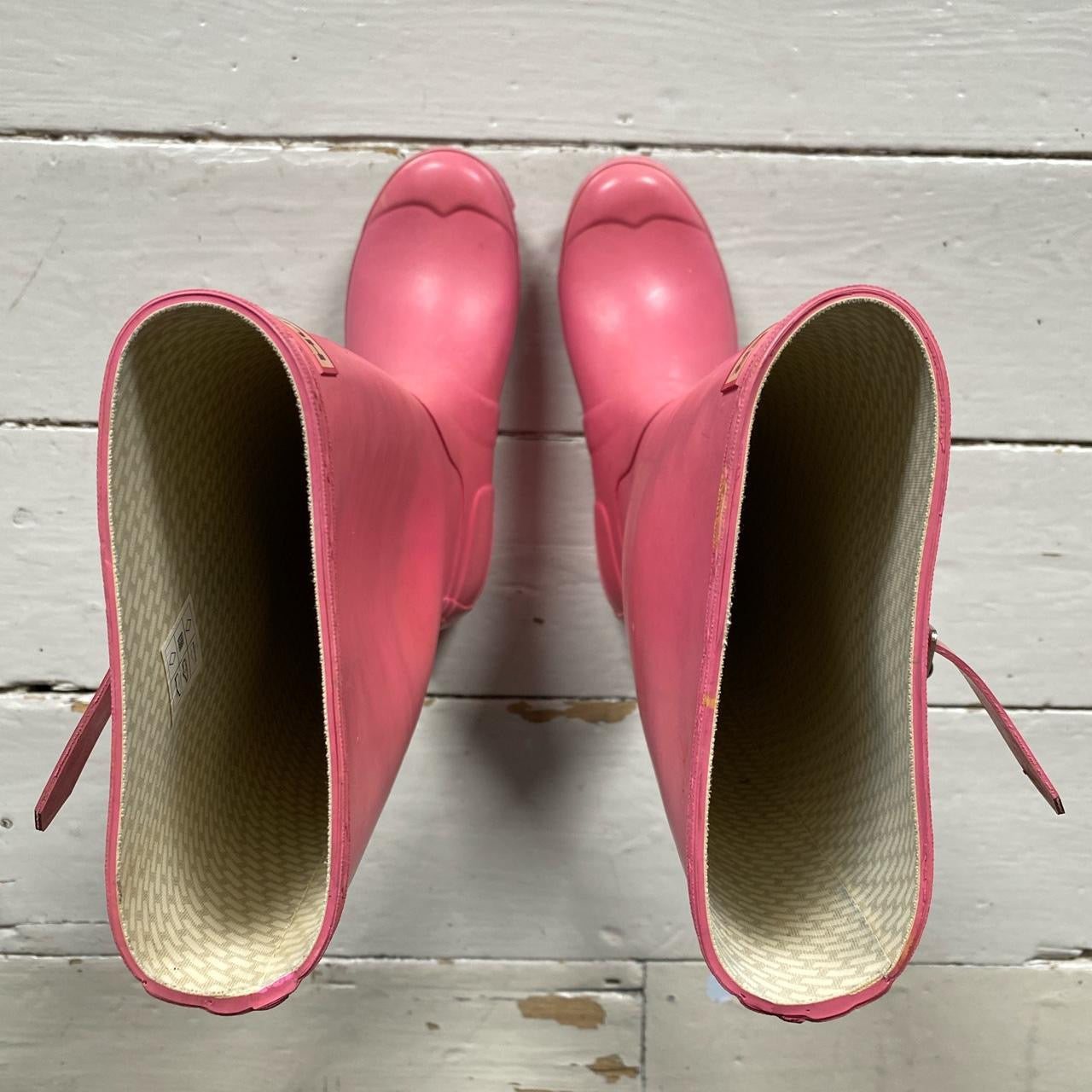 Hunter Pink Wellies Boots (UK 5)