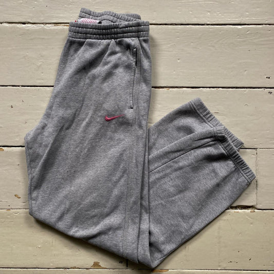 Nike Vintage Pink Swoosh Grey Joggers (Small)
