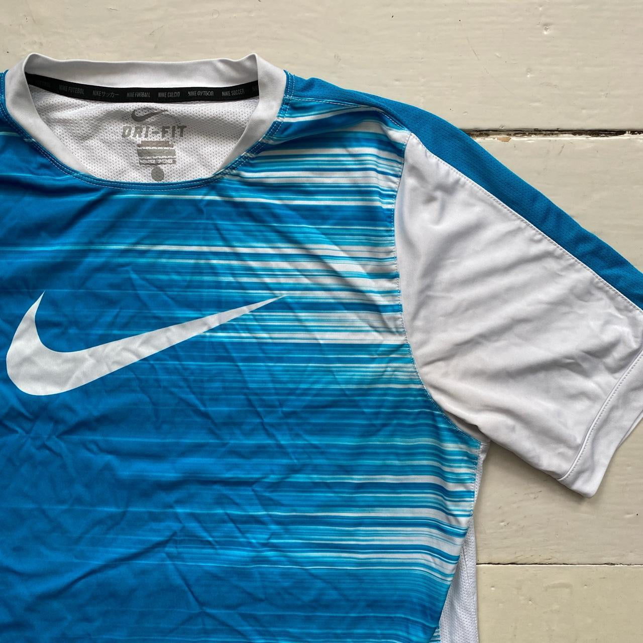 Nike Vintage Football Blue T Shirt (Large)