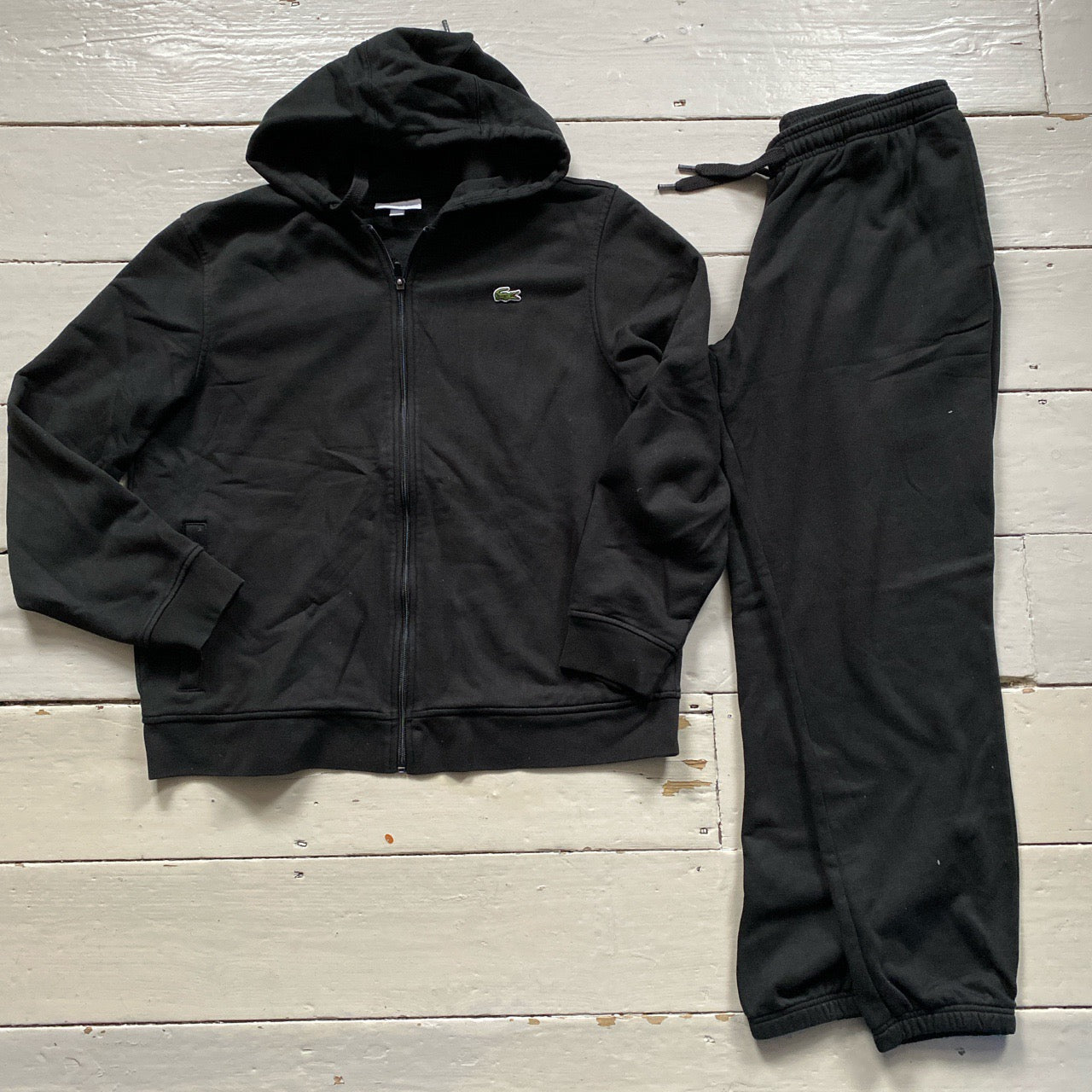 Lacoste Black Full Tracksuit (XL both)