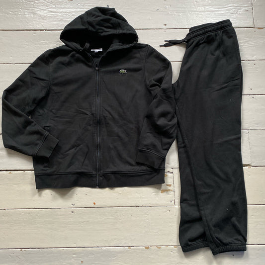 Lacoste Black Full Tracksuit (XL both)