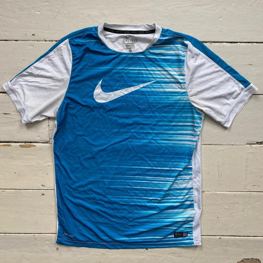 Nike Vintage Football Blue T Shirt (Large)