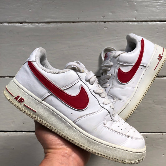 Nike Air Force 1 White and Red (UK 7)