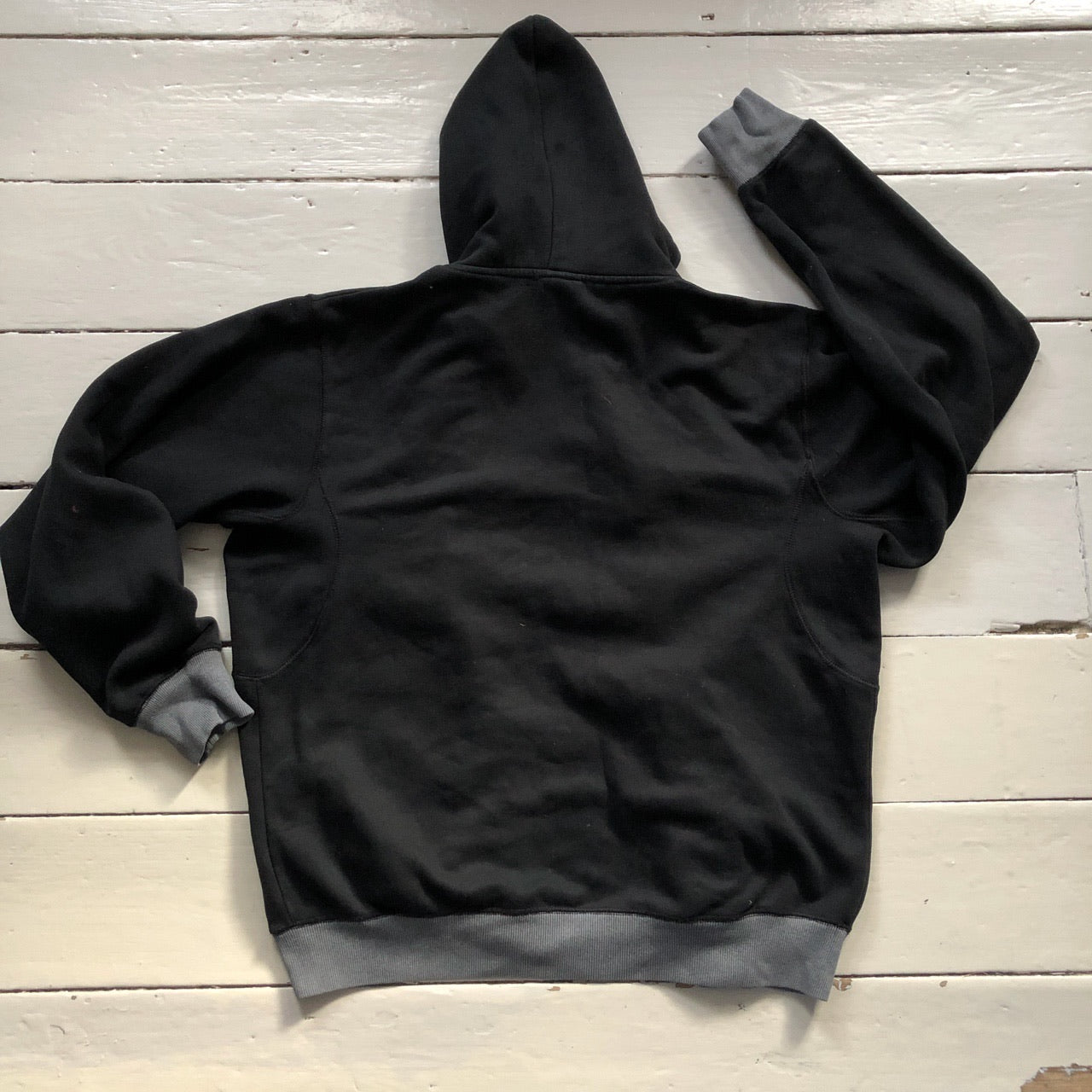 Nike Swoosh Black and Grey Hoodie (XL)