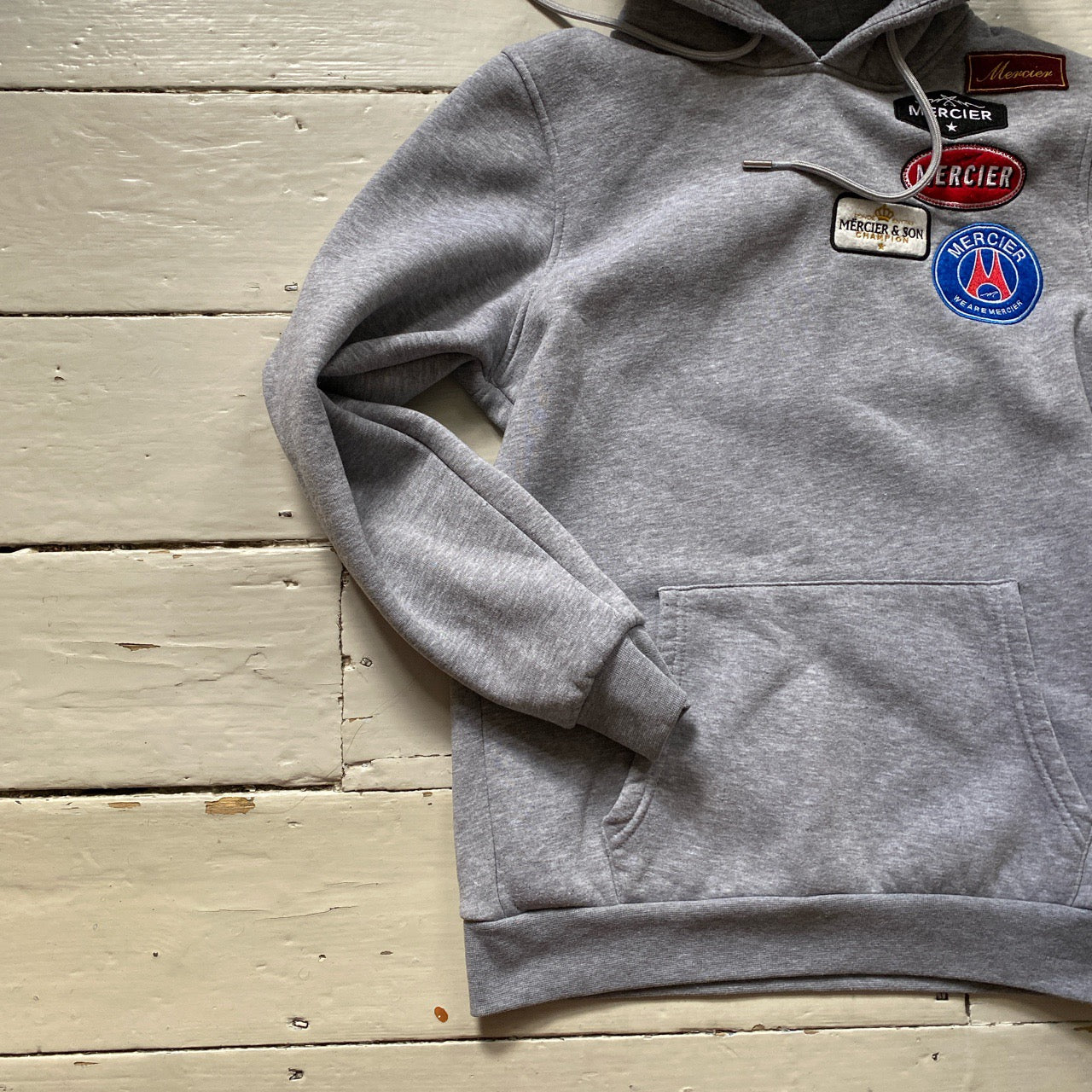 Mercier Patches Grey Hoodie (Small)