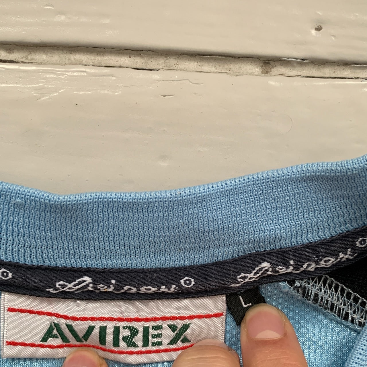 Avirex Jersey Light Blue Spellout (Large)