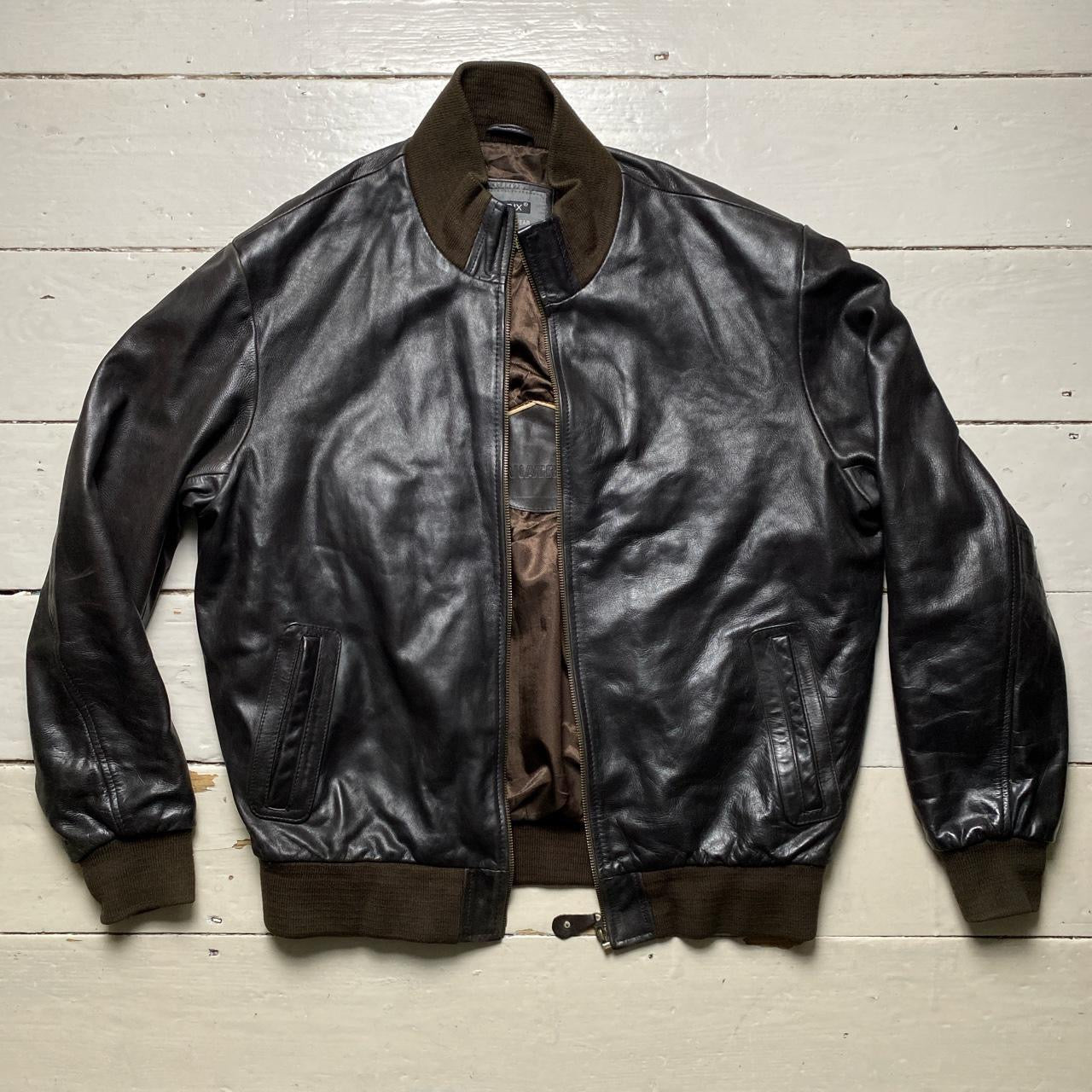 Aviatrix Brown Leather Jacket (XXL)