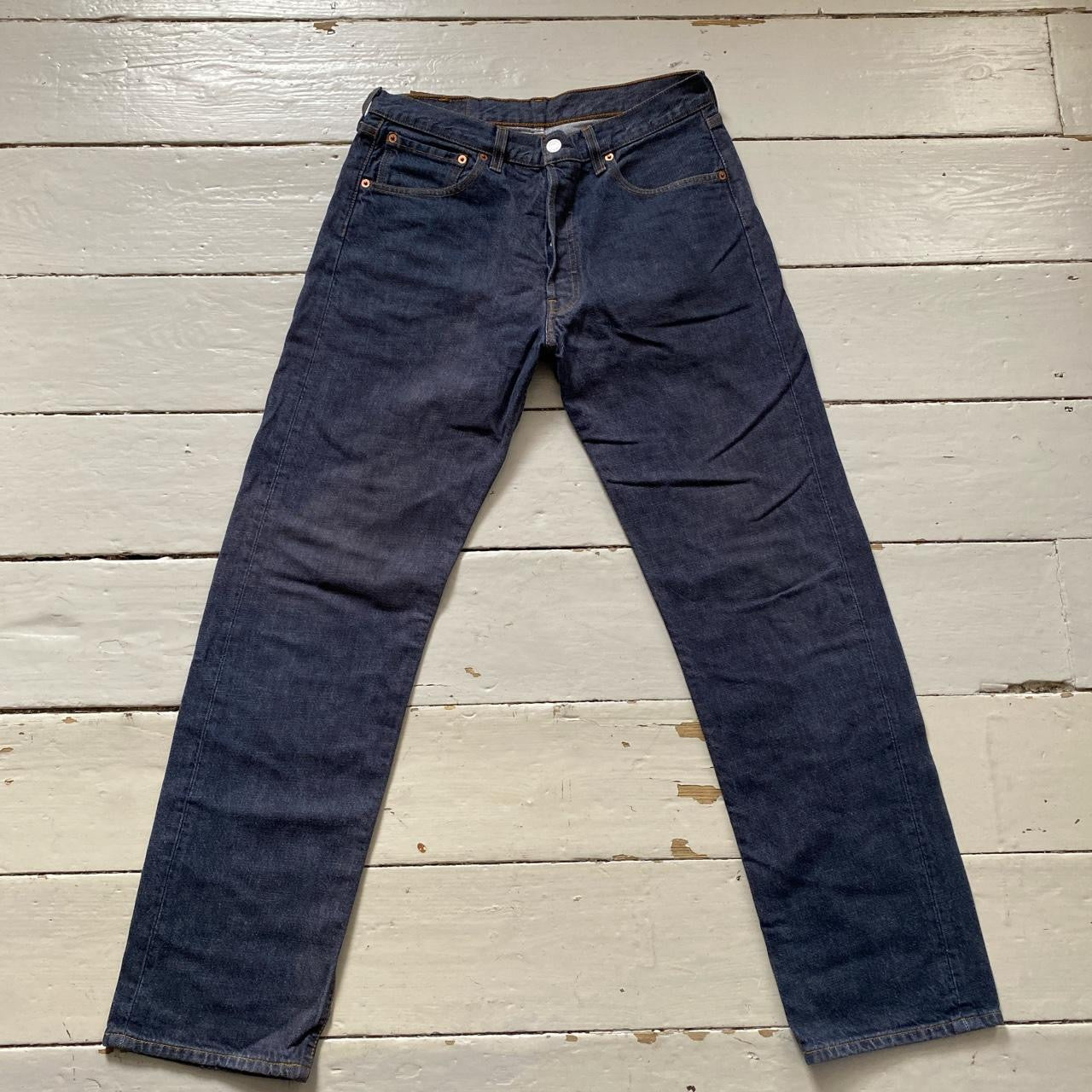 Levis 501 Navy Jeans (33/32)