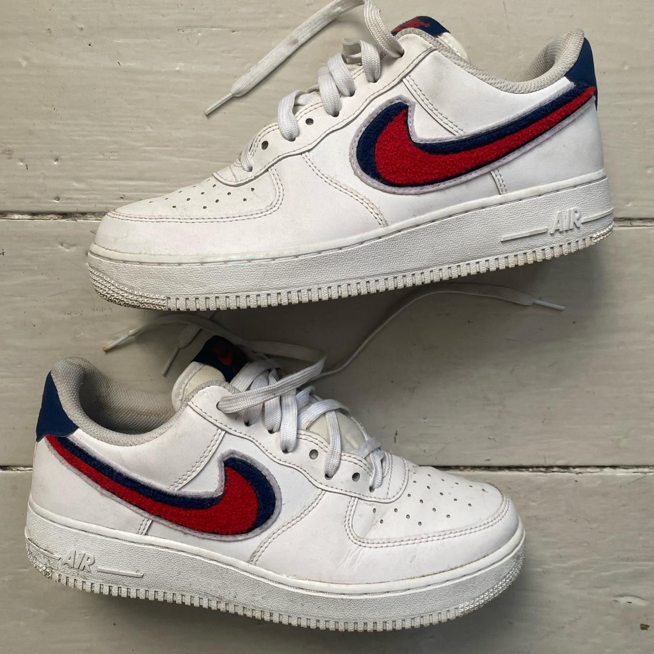 Nike Air Force 1 Towel Swoosh White Red Blue (UK 7)
