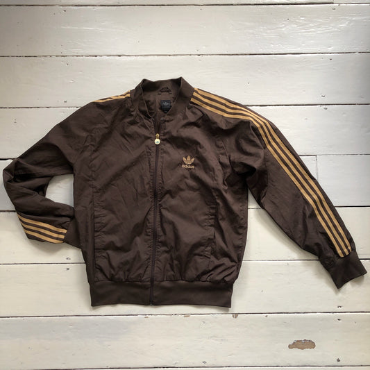 Adidas Brown Crew Neck Shell Bomber (Medium)