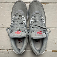 Nike Air Max 90 Silver and Red (UK 11)
