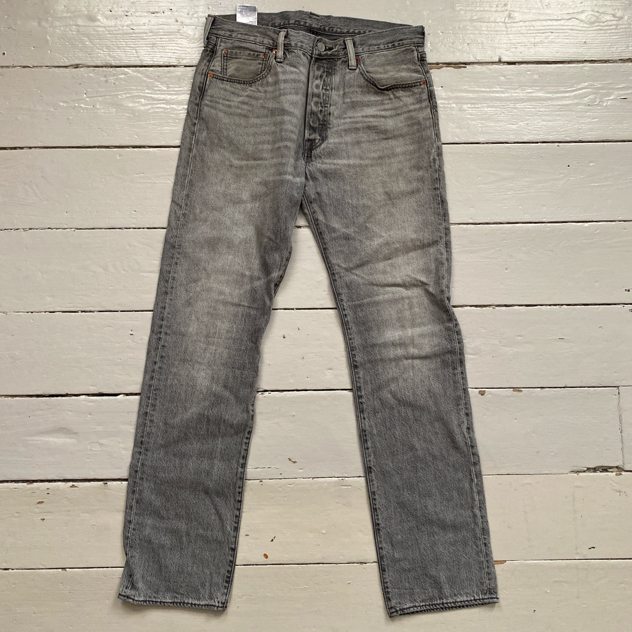 Levis 501 Grey Stonewash Jeans (33/34)