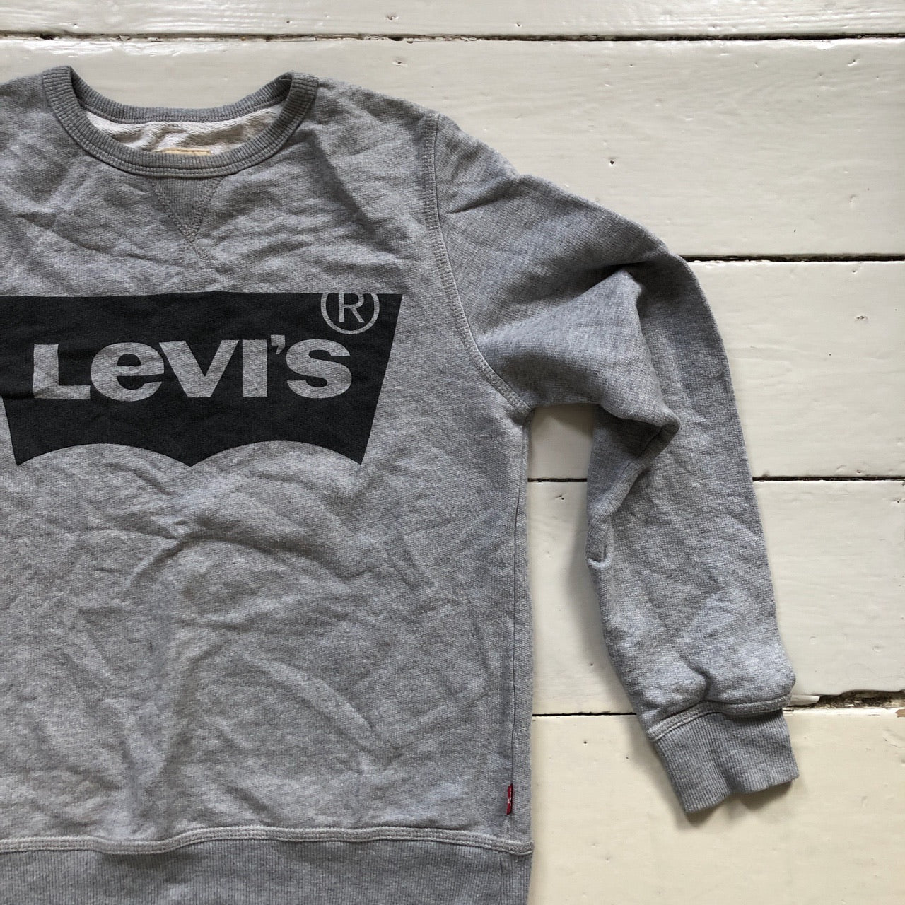 Levis Spellout Grey Jumper (Size 14)