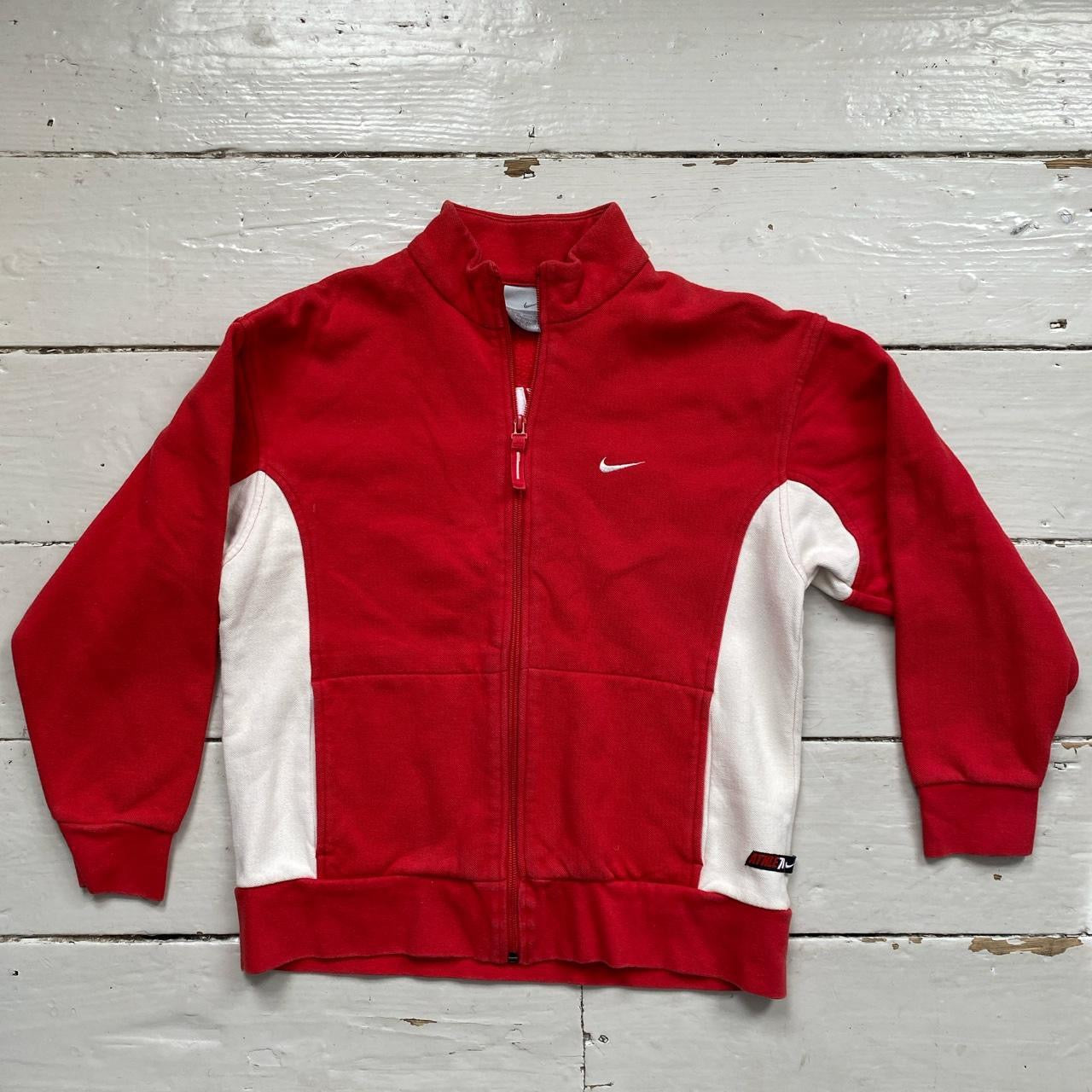 Nike Vintage Red Zip Jumper Womens (Medium)