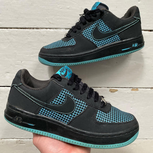 Nike Air Force 1 Black and Blue (UK 4)