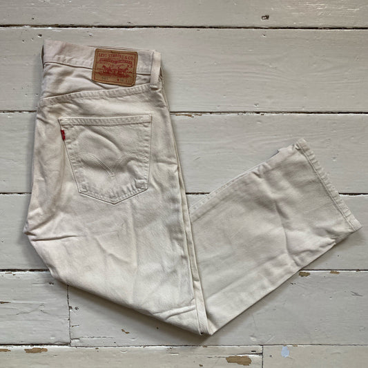 Levis 501 Beige Cream Jeans (34/28)