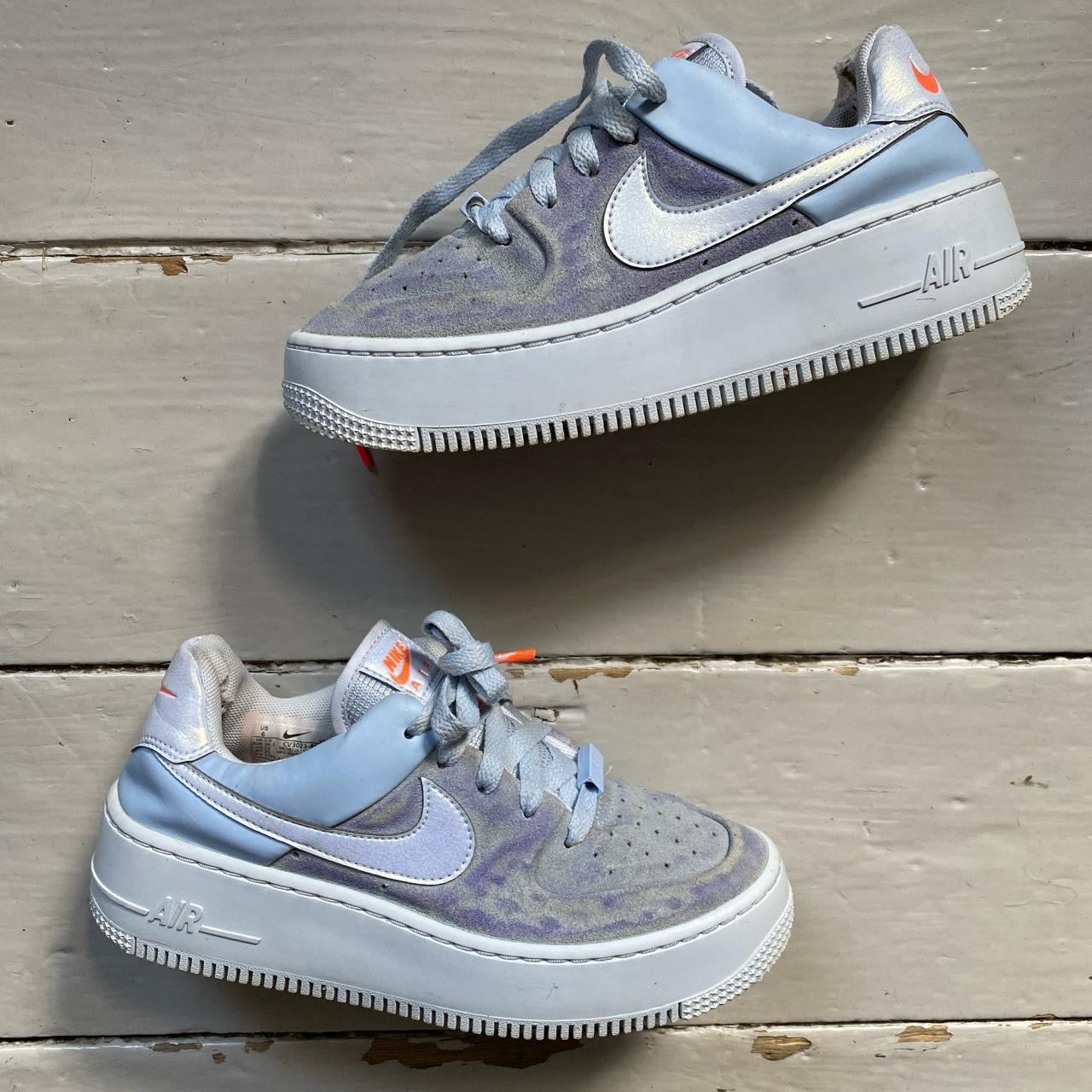 Nike Air Force 1 Platform Blue and Purple (UK 3.5)