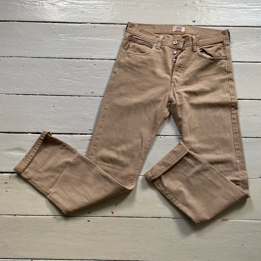 Levis 501 Beige Jeans (32/34)