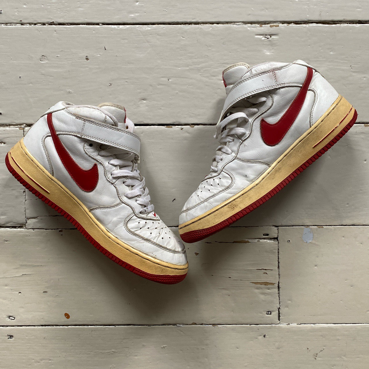 Nike Air Force 1 Mid Vintage 2004 Red and White (UK 10)