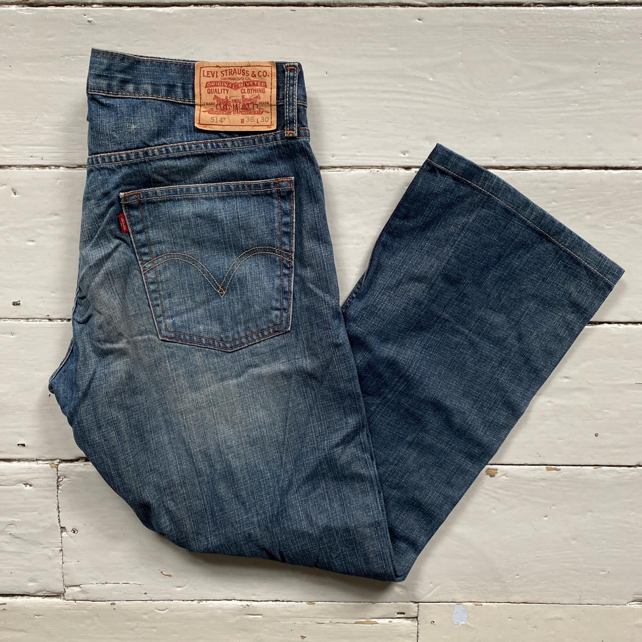 Levis 514 Stonewash Blue Jeans (36/28)