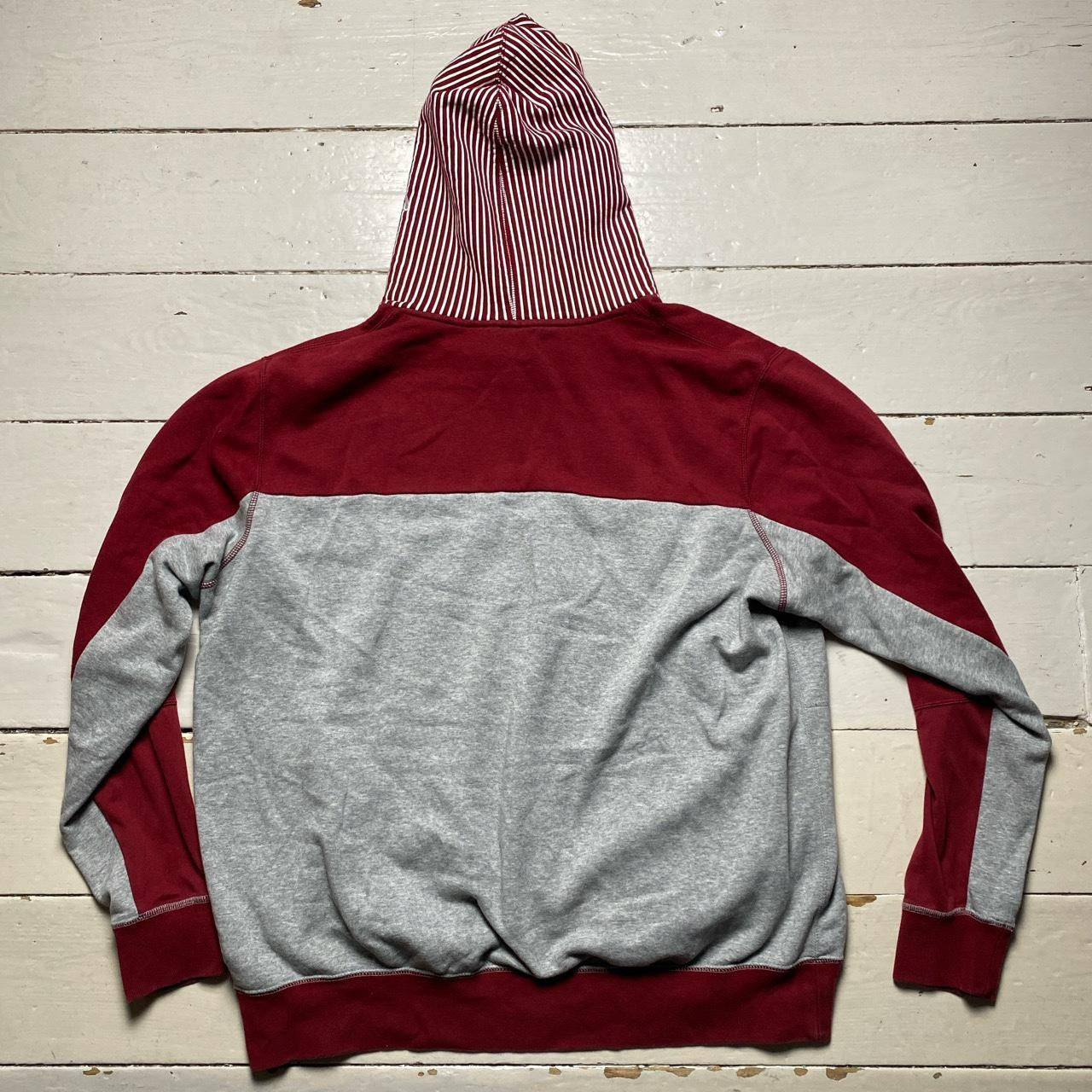 Jordan Flight Hoodie Burgundy and Grey (XXL)