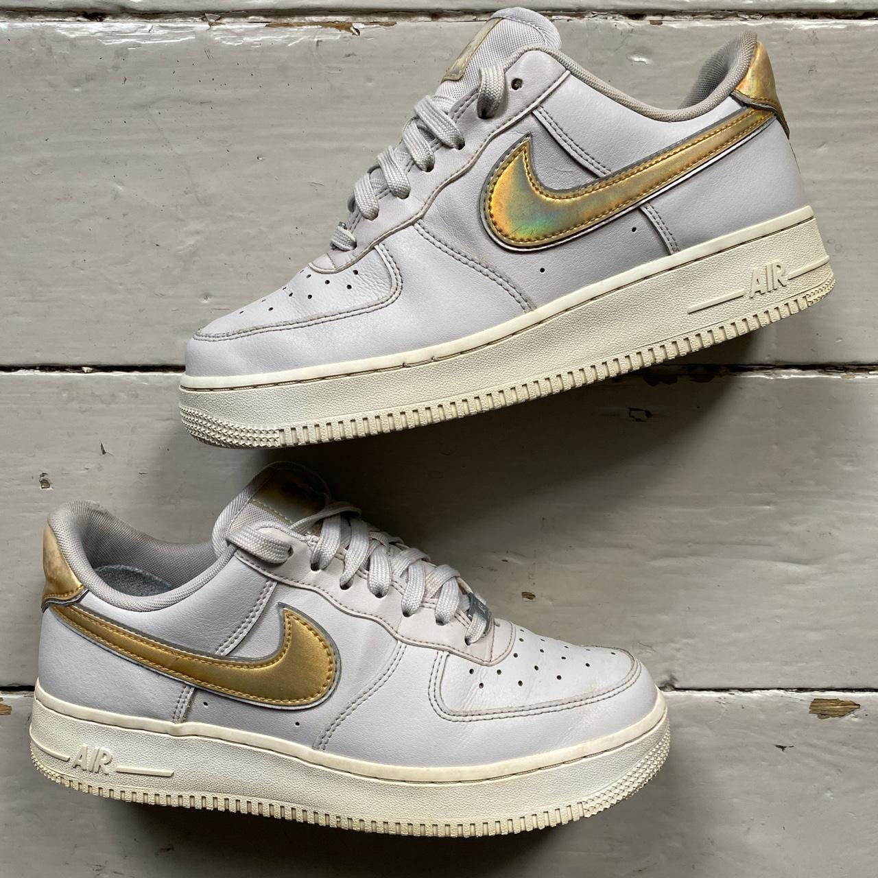 Nike Air Force 1 White and Gold (UK 6)