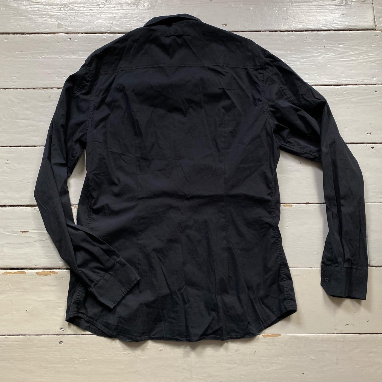 Prada Vintage Black Long Sleeve Shirt (Large)