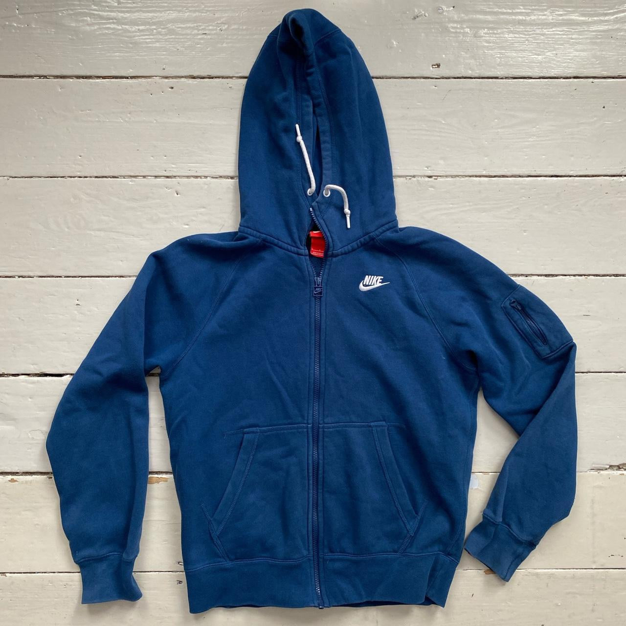 Nike Swoosh Blue Hoodie (Small)