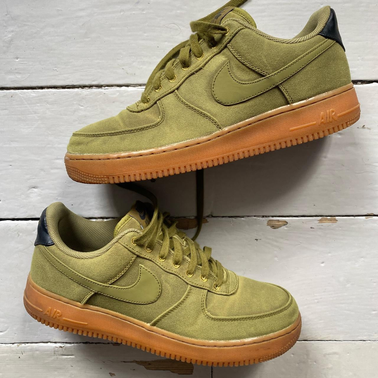 Nike Air Force 1 Green and Gum Sole (UK 10)