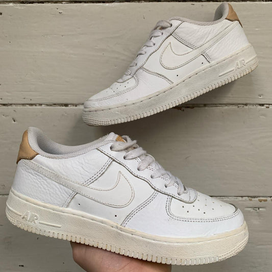 Nike Air Force 1 White and Beige (UK 5)