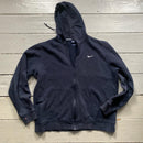 Nike Navy and White Swoosh Hoodie (XL)