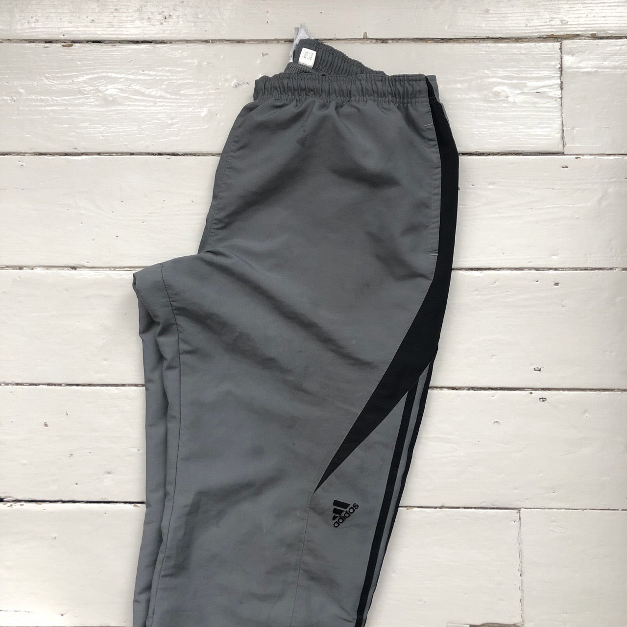 Adidas Grey and Black Shell Bottoms (XXLarge)
