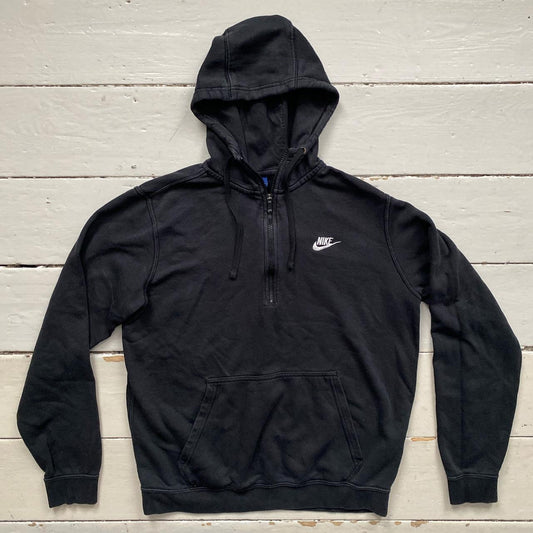 Nike Swoosh Quarter Zip Black Hoodie (Medium)