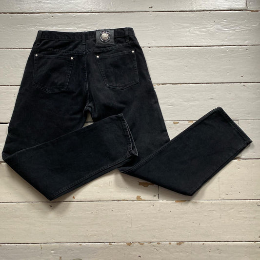 Versace Couture Vintage Black Brushed Cotton Jeans (34/32)